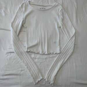 Aeropostale long sleeve white pointelle OG TEE COLLECTION - Shrunken tee size XS